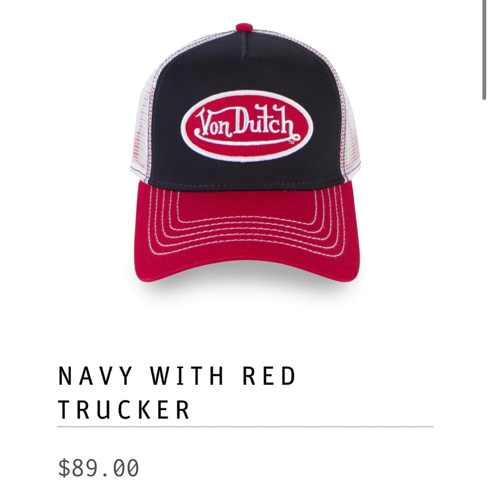 Von Dutch Navy & Red Classic Adustable Trucker Hat